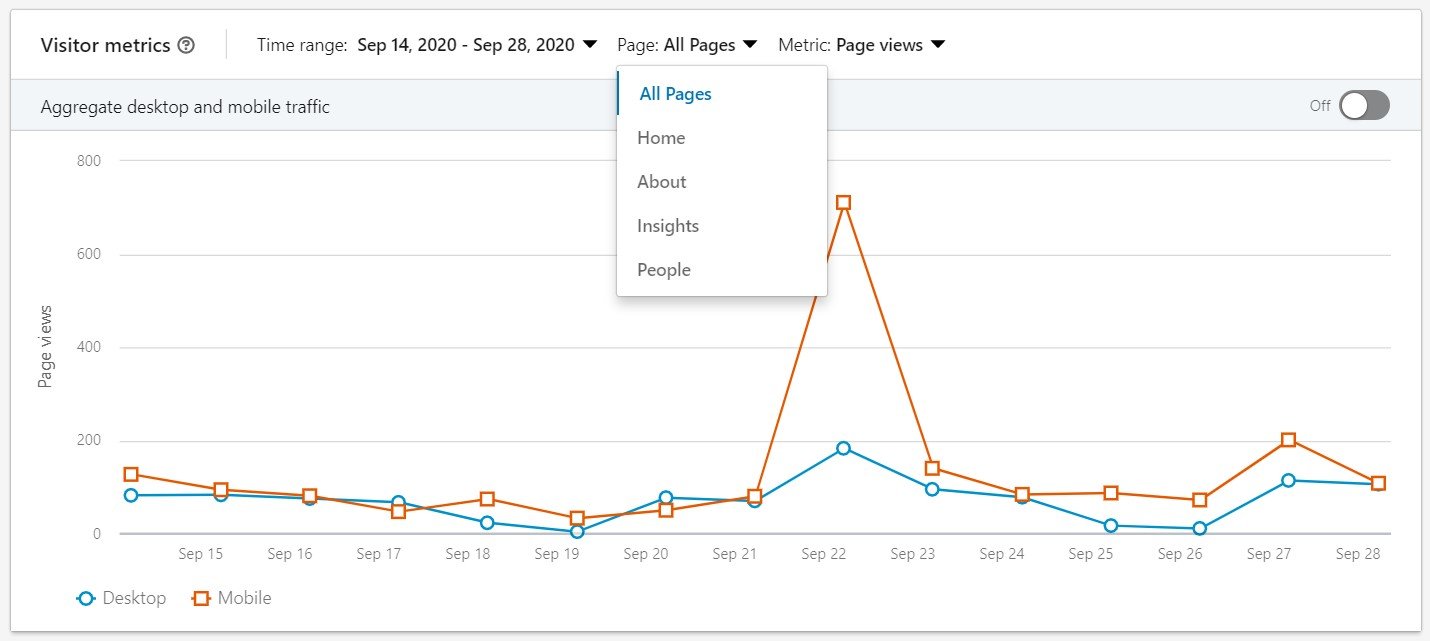 Visitor all page metrics